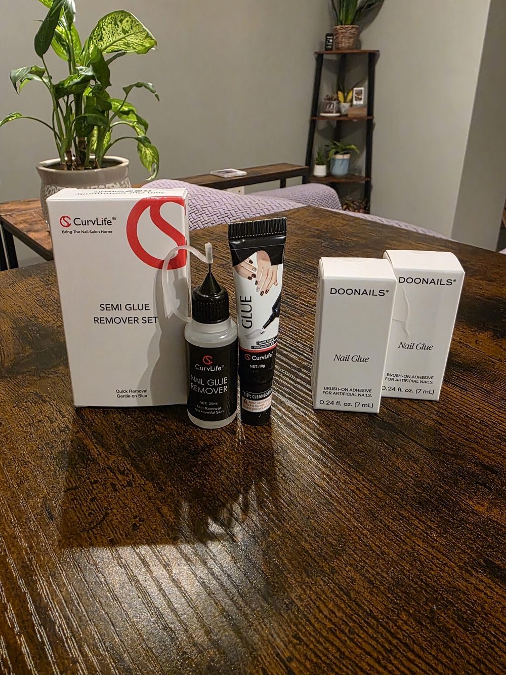 CurvLife Glue Remover Set and Doonails Nail Glue X2